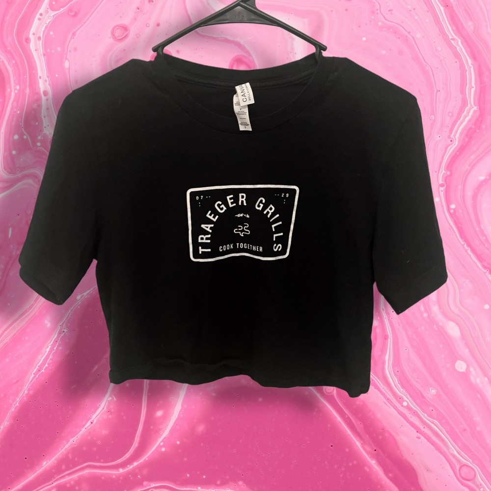 Traeger Grills Black Cropped Logo Tee Shirt